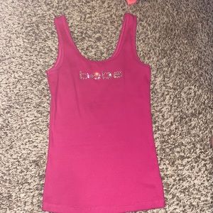 Bebe pink rhinestone tank
